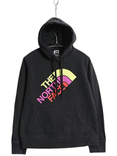 ノースフェイス プリント スウェット フード パーカー レディース М The North Face プルオーバー 裏起毛 トレーナー アウトドア ブラック