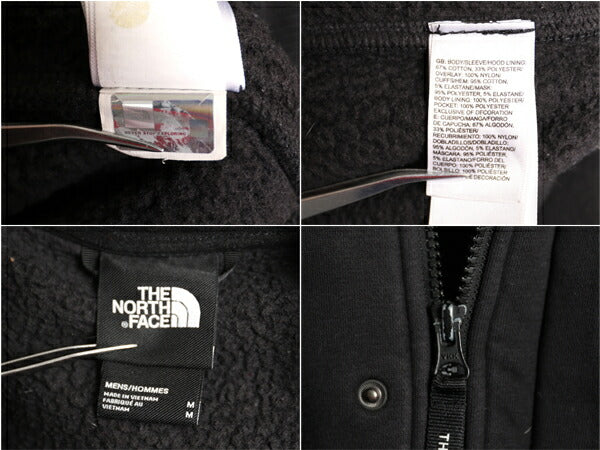 US企画 ノースフェイス フルジップ フェイスマスク付き スウェット フード パーカー ジャケット メンズ M 古着 The North Face ブルゾン 黒
