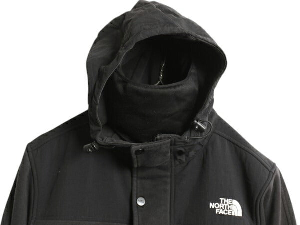 US企画 ノースフェイス フルジップ フェイスマスク付き スウェット フード パーカー ジャケット メンズ M 古着 The North Face ブルゾン 黒