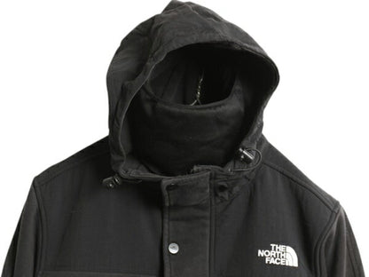 US企画 ノースフェイス フルジップ フェイスマスク付き スウェット フード パーカー ジャケット メンズ M 古着 The North Face ブルゾン 黒