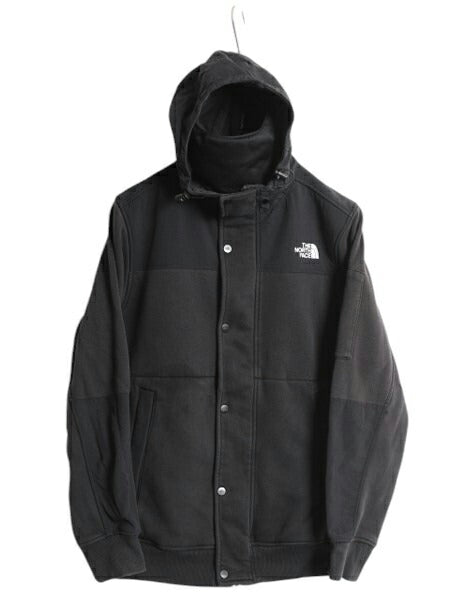US企画 ノースフェイス フルジップ フェイスマスク付き スウェット フード パーカー ジャケット メンズ M 古着 The North Face ブルゾン 黒