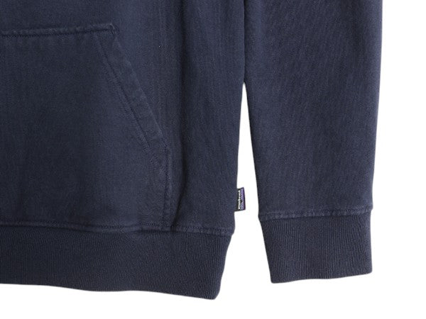 パタゴニア プリント スウェット フード パーカー メンズ М 19年製 Patagonia トレーナー プルオーバー ストレッチ アウトドア 裏起毛 紺