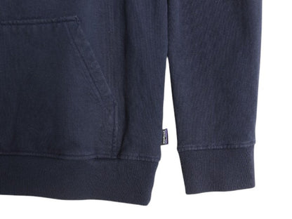 パタゴニア プリント スウェット フード パーカー メンズ М 19年製 Patagonia トレーナー プルオーバー ストレッチ アウトドア 裏起毛 紺