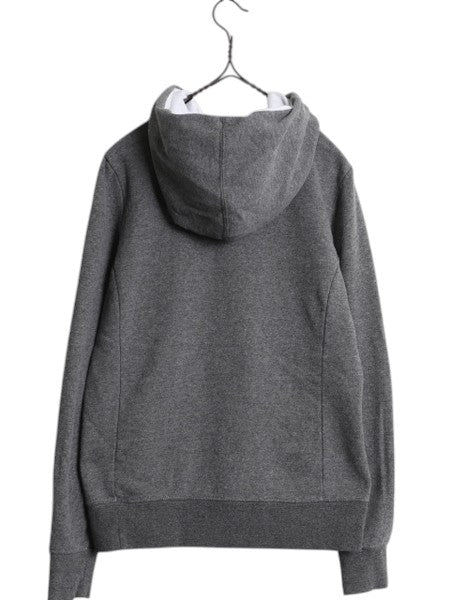 ノースフェイス プリント スウェット フード パーカー レディース S 古着 The North Face プルオーバー 裏起毛 トレーナー ツートン 灰 白