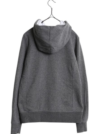 ノースフェイス プリント スウェット フード パーカー レディース S 古着 The North Face プルオーバー 裏起毛 トレーナー ツートン 灰 白