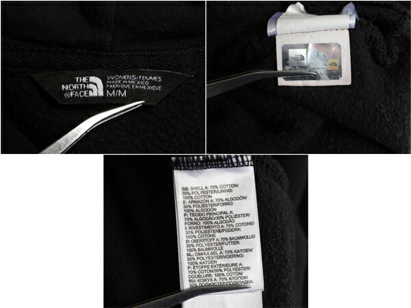 ノースフェイス プリント スウェット フード パーカー レディース М / 古着 黒 The North Face プルオーバー 裏起毛 トレーナー ブラック