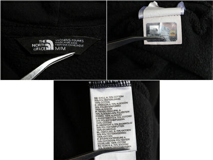 ノースフェイス プリント スウェット フード パーカー レディース М / 古着 黒 The North Face プルオーバー 裏起毛 トレーナー ブラック