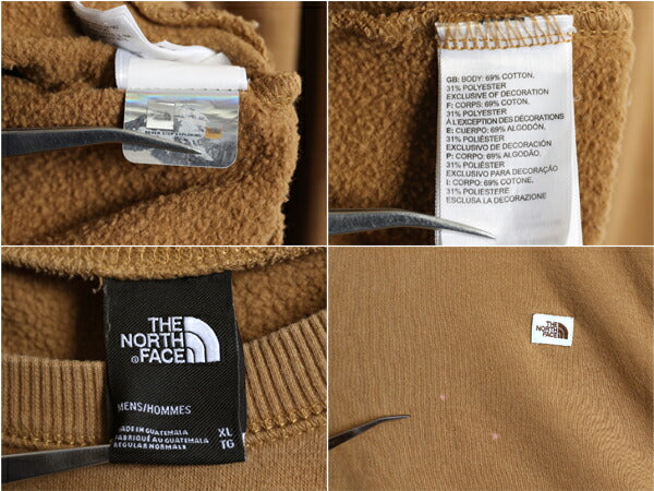 ノースフェイス クルーネック スウェット メンズ XL / The North Face 茶タグ アウトドア 裏起毛 ワンポイント トレーナー 大きいサイズ 茶