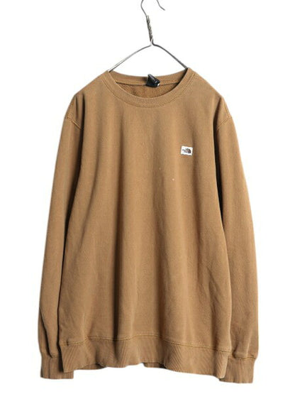 ノースフェイス クルーネック スウェット メンズ XL / The North Face 茶タグ アウトドア 裏起毛 ワンポイント トレーナー 大きいサイズ 茶