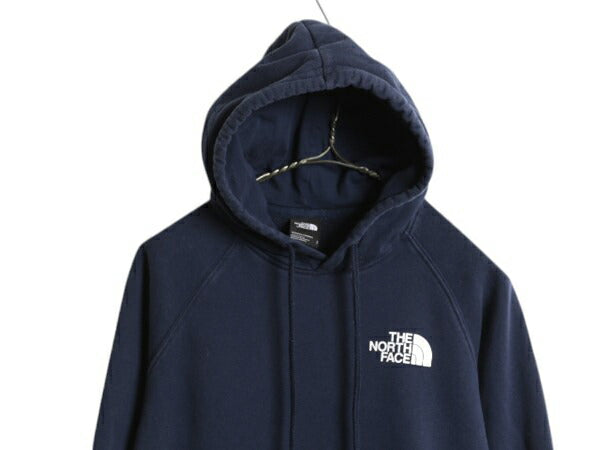 ノースフェイス 両面 プリント スウェット フード パーカー レディース S / The North Face プルオーバー トレーナー アウトドア 裏起毛 紺
