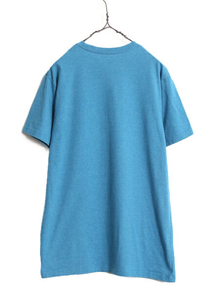17年製 パタゴニア プリント 半袖 Tシャツ メンズ L 古着 Patagonia アウトドア グラフィック アート スリムフィット クルーネック ブルー