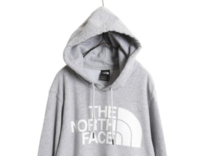 ノースフェイス プリント スウェット フード パーカー メンズ M / 古着 The North Face アウトドア プルオーバー 裏起毛 トレーナー グレー