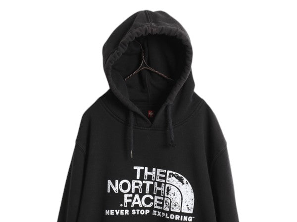 The North Face engelbert strauss プリント スウェット フード パーカー メンズ XL アウトドア トレーナー プルオーバー 大きいサイズ 黒