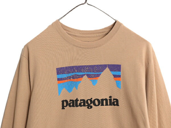 17年製 パタゴニア プリント 長袖 Tシャツ メンズ М / Patagonia アウトドア ロンT グラフィック ステッカー ロゴ オーガニック コットン