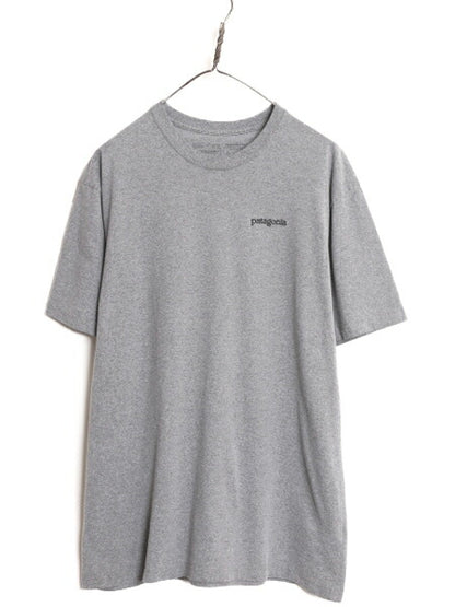 19年製 パタゴニア 両面 プリント 半袖 Tシャツ メンズ L / Patagonia アウトドア グラフィック イラスト バックプリント クルーネック 灰