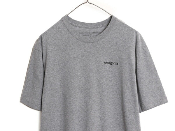 19年製 パタゴニア 両面 プリント 半袖 Tシャツ メンズ L / Patagonia アウトドア グラフィック イラスト バックプリント クルーネック 灰