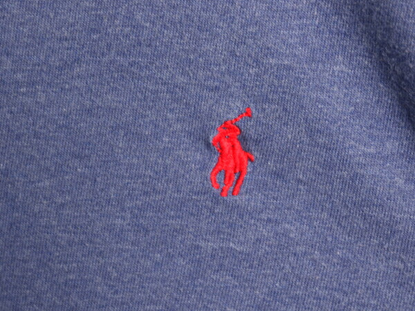 90s ポロ ラルフローレン 長袖 Tシャツ メンズ L オールド ロンT ワンポイント ロングスリーブ カットソー クルーネック ヘビーウェイト 青