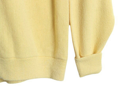 80s USA製 ラコステ アクリル ニット カーディガン メンズ レディース L 古着 ヴィンテージ IZOD LACOSTE 羽織り 前開き セーター イエロー