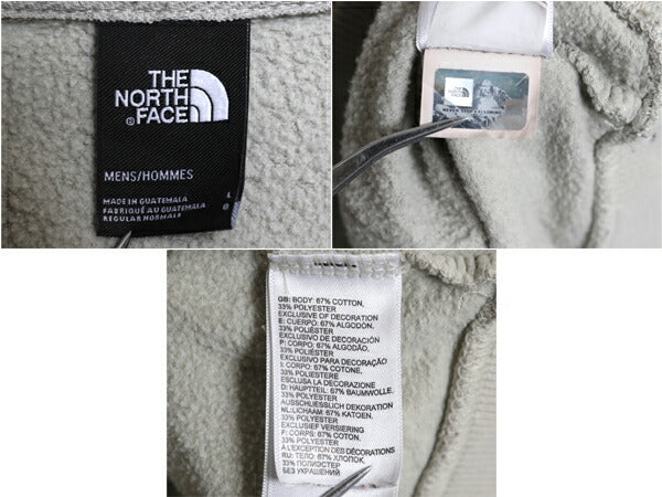 ノースフェイス プリント スウェット フード パーカー メンズ L / The North Face アウトドア プルオーバー トレーナー 裏起毛 グレージュ