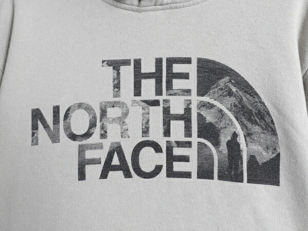 ノースフェイス プリント スウェット フード パーカー メンズ L / The North Face アウトドア プルオーバー トレーナー 裏起毛 グレージュ