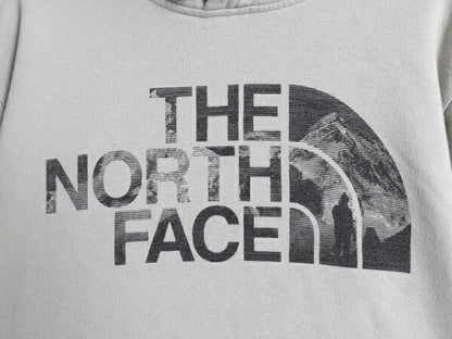 ノースフェイス プリント スウェット フード パーカー メンズ L / The North Face アウトドア プルオーバー トレーナー 裏起毛 グレージュ