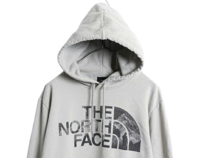 ノースフェイス プリント スウェット フード パーカー メンズ L / The North Face アウトドア プルオーバー トレーナー 裏起毛 グレージュ