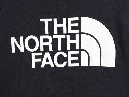 ノースフェイス プリント スウェット フード パーカー レディース S 古着 The North Face プルオーバー トレーナー 裏起毛 薄手 ネイビー