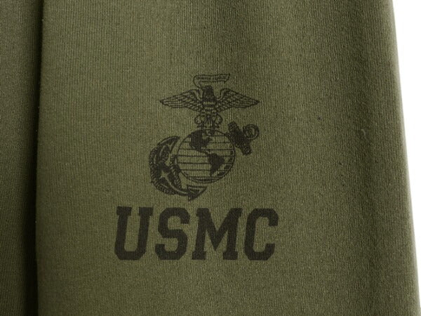 USA製 米軍実物 USMC プリント スウェット トレーニング パンツ メンズ S 17年製 マリンコープ ミリタリー 軍物 トレーナー 裏起毛 カーキ