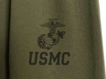 USA製 米軍実物 USMC プリント スウェット トレーニング パンツ メンズ S 17年製 マリンコープ ミリタリー 軍物 トレーナー 裏起毛 カーキ