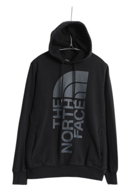 ノースフェイス プリント スウェット フード パーカー メンズ S / The North Face 黒 プルオーバー 裏起毛 トレーナー アウトドア ブラック