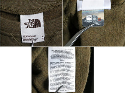 US企画 ノースフェイス ワンポイント スウェット メンズ М The North Face トレーナー 裏起毛 スエット アウトドア 薄手 カーキ オリーブ