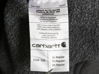 カーハート 袖 プリント スウェット フード パーカー メンズ XL / CARHARTT トレーナー 裏起毛 プルオーバー ミドルウェイト 大きいサイズ