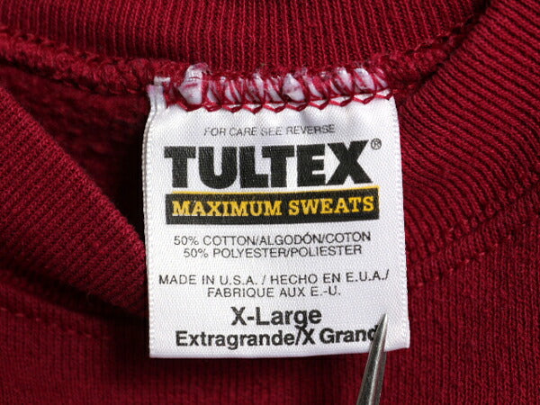 90s USA製 TULTEX 無地 スウェット メンズ レディース XL 古着 オールド タルテックス ブランク トレーナー裏起毛 スエット 大きいサイズ