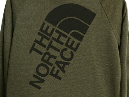 ノースフェイス プリント スウェット フード パーカー レディース S 古着 The North Face プルオーバー 裏起毛 緑 トレーナー カーキ 薄手