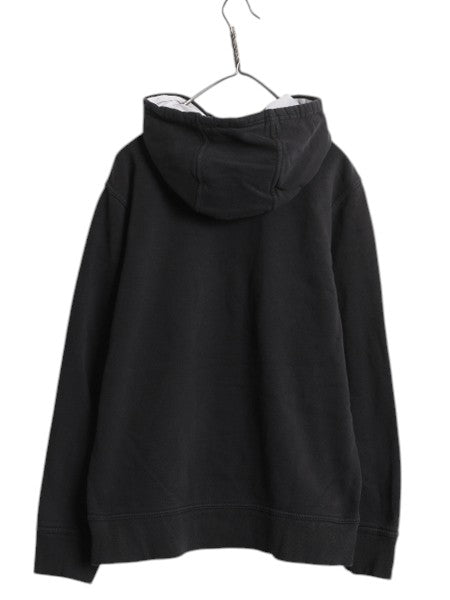 ノースフェイス プリント スウェット フード パーカー メンズ L The North Face プルオーバー 裏起毛 トレーナー アウトドア ツートン 黒