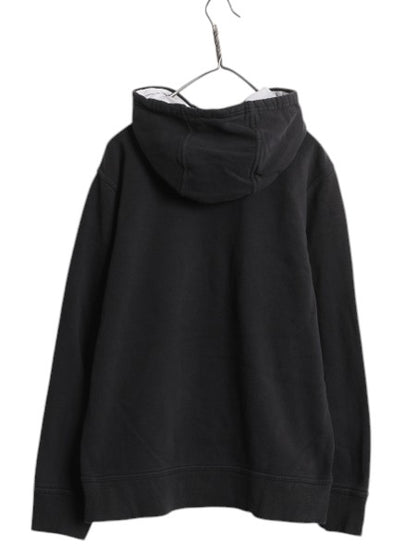 ノースフェイス プリント スウェット フード パーカー メンズ L The North Face プルオーバー 裏起毛 トレーナー アウトドア ツートン 黒