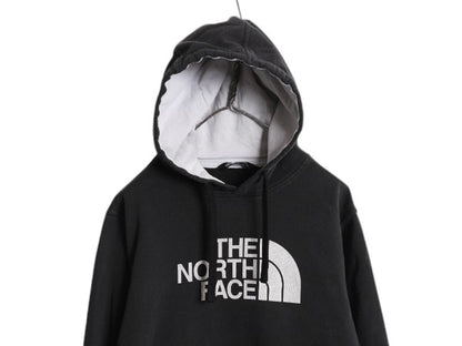 ノースフェイス プリント スウェット フード パーカー メンズ L The North Face プルオーバー 裏起毛 トレーナー アウトドア ツートン 黒