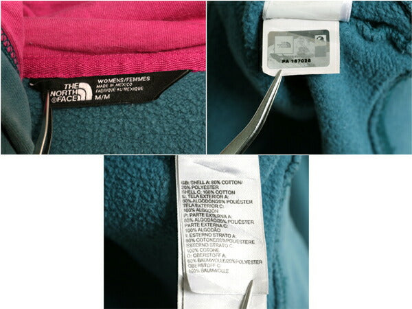ノースフェイス プリント スウェット フード パーカー レディース М The North Face アウトドア トレーナー プルオーバー 裏起毛 ツートン