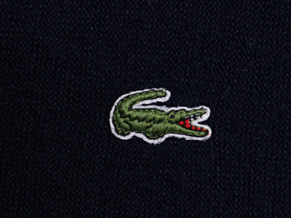 70s 80s ラコステ アクリル ニット カーディガン メンズ レディース М / ヴィンテージ IZOD LACOSTE 羽織り 前開き 糸巻タグ セーター 紺