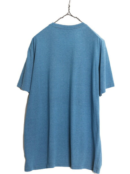17年製 パタゴニア プリント 半袖 Tシャツ メンズ XL 古着 Patagonia アウトドア フィッツロイ クレスト グラフィック スリム フィット 青