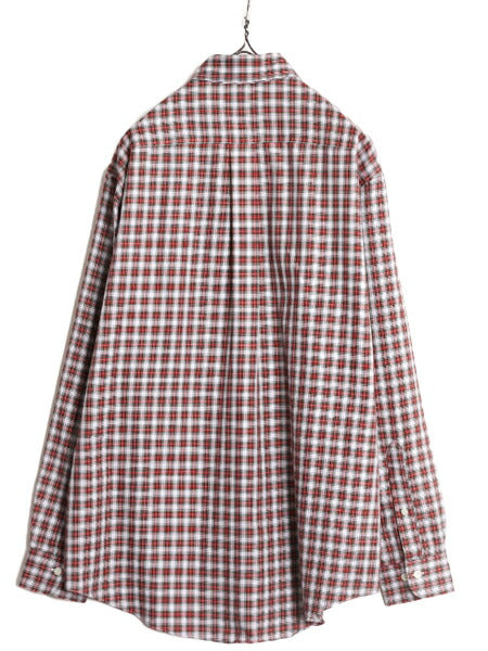 ブルックスブラザーズ チェック 3点留め ボタンダウン 長袖 シャツ メンズ М / 古着 Brooks Brothers コットン ノーアイロン ポケット付き
