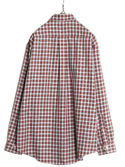 ブルックスブラザーズ チェック 3点留め ボタンダウン 長袖 シャツ メンズ М / 古着 Brooks Brothers コットン ノーアイロン ポケット付き