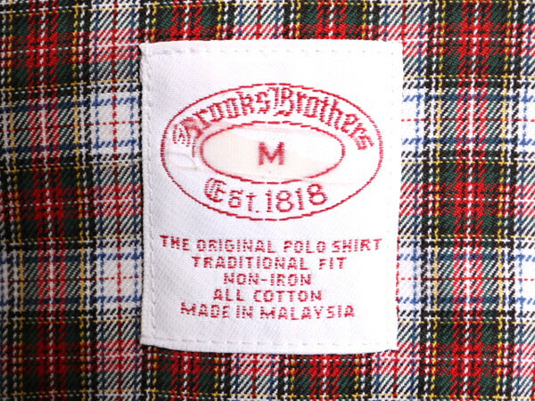 ブルックスブラザーズ チェック 3点留め ボタンダウン 長袖 シャツ メンズ М / 古着 Brooks Brothers コットン ノーアイロン ポケット付き