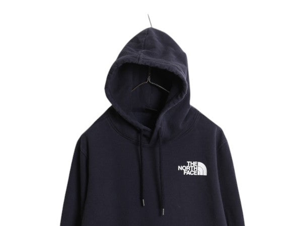 US企画 ノースフェイス 両面 プリント スウェット フード パーカー メンズ S / アウトドア 裏起毛 プルオーバー トレーナー ボックスロゴ