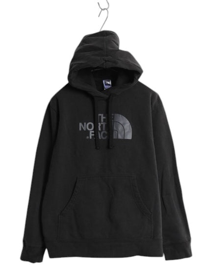 ノースフェイス プリント スウェット フード パーカー メンズ L 黒 / The North Face アウトドア トレーナー プルオーバー 裏起毛 ブラック