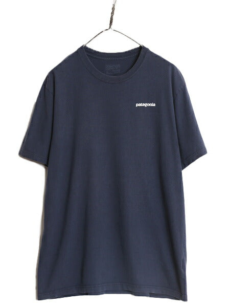 17年製 パタゴニア 両面 プリント 半袖 Tシャツ メンズ L / 古着 Patagonia アウトドア フィッツロイ P6 バックプリント ボックスロゴ 紺