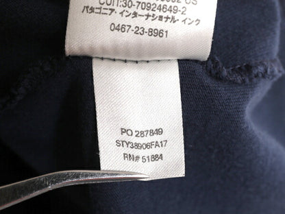 17年製 パタゴニア 両面 プリント 半袖 Tシャツ メンズ L / 古着 Patagonia アウトドア フィッツロイ P6 バックプリント ボックスロゴ 紺