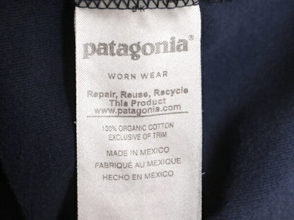 17年製 パタゴニア 両面 プリント 半袖 Tシャツ メンズ L / 古着 Patagonia アウトドア フィッツロイ P6 バックプリント ボックスロゴ 紺