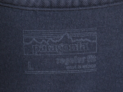17年製 パタゴニア 両面 プリント 半袖 Tシャツ メンズ L / 古着 Patagonia アウトドア フィッツロイ P6 バックプリント ボックスロゴ 紺