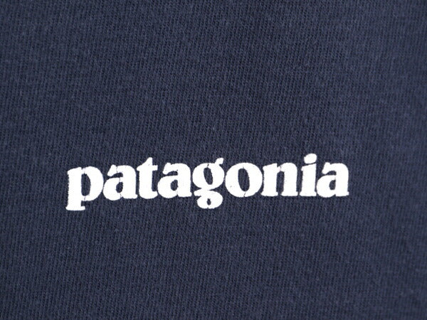 17年製 パタゴニア 両面 プリント 半袖 Tシャツ メンズ L / 古着 Patagonia アウトドア フィッツロイ P6 バックプリント ボックスロゴ 紺
